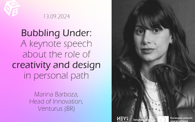 Bubbling Under – A keynote speech about the role of creativity and design in personal path 13.9.2024